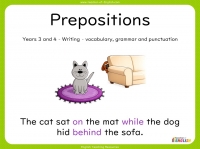 Prepositions - Years 3 and 4